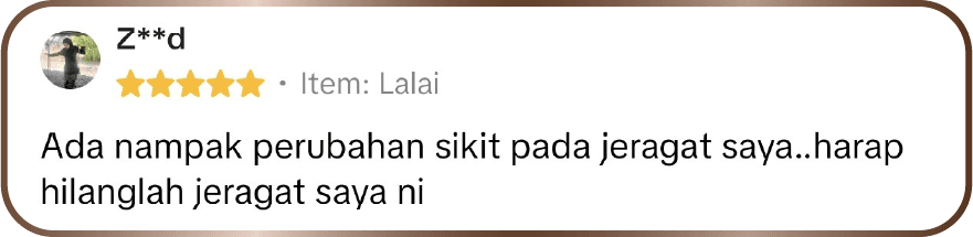 Ulasan pelanggan tentang perubahan pada jeragat.