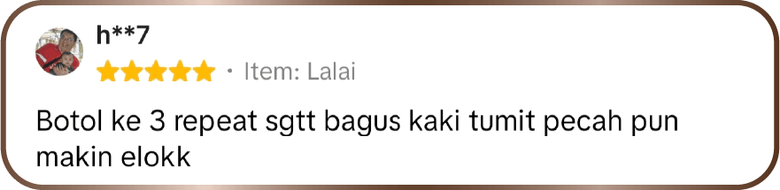 Ulasan pelanggan yang membeli semula untuk kali ketiga.
